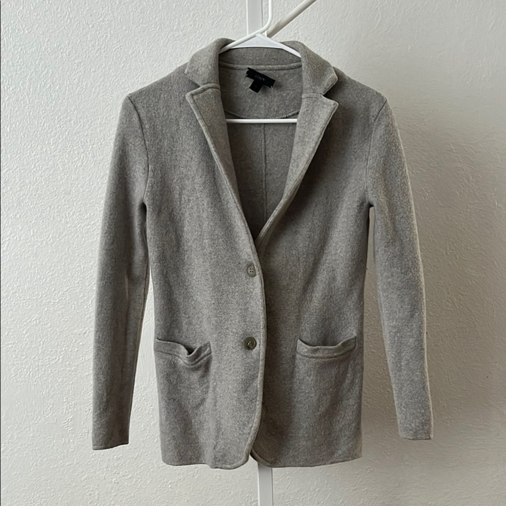 JCREW gray blazer sweater 100% merino wool